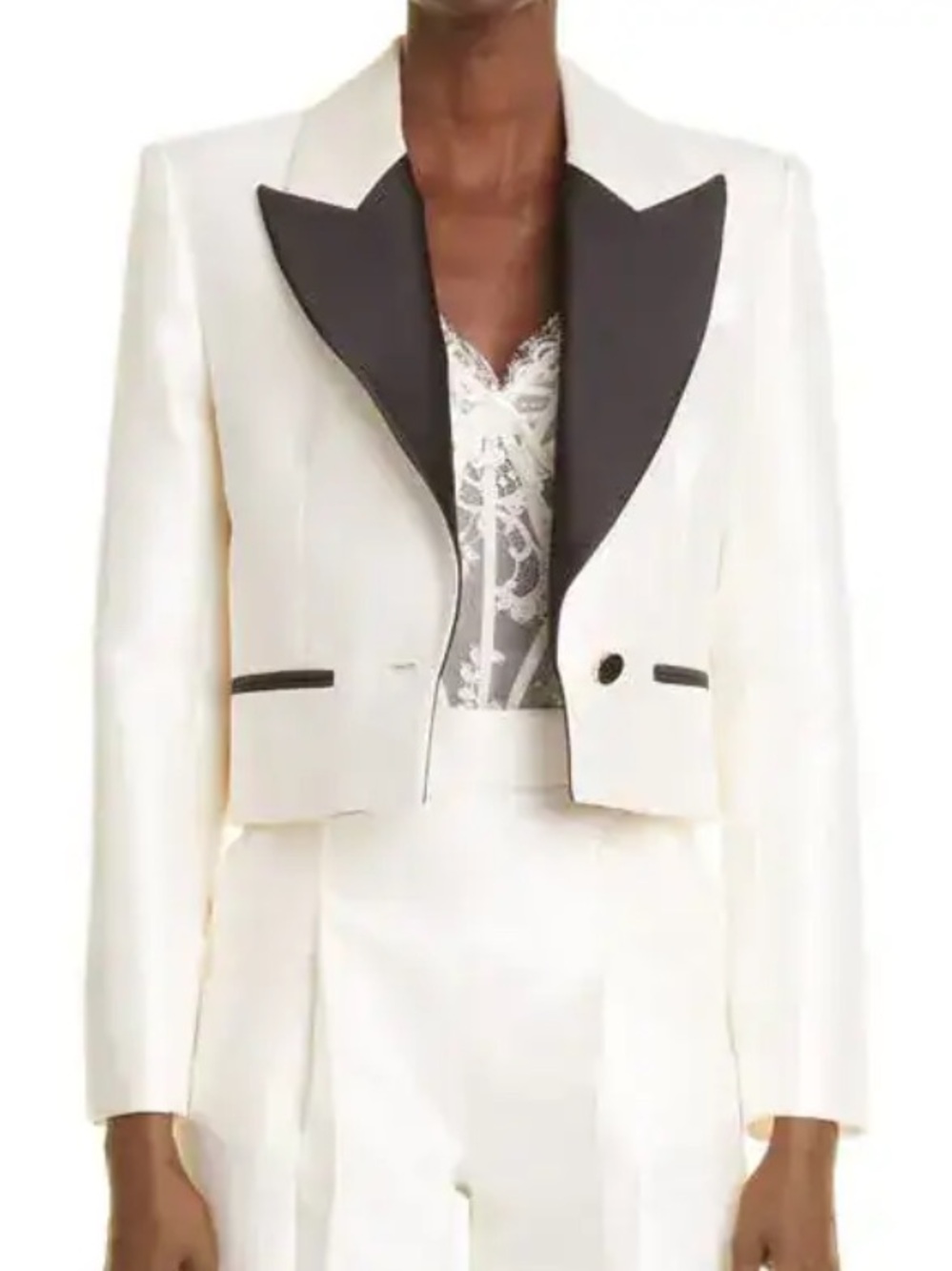 Zimmerman Dancer Wool & Silk Crop Tuxedo Jacket W2373 Sz large or 3